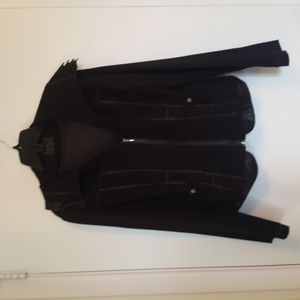 Black short zippered  jacket with cute shiny detail